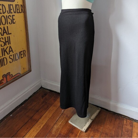 Vintage Black Sparkle Maxi Skirt - Picture 1 of 6